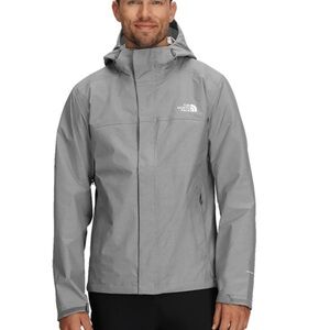 The North Face Men's Waterproof Hooded Rain Jacket - Light Gray